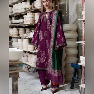 Hussain Rehar Pakistani Indian dress suit farshi shalwar